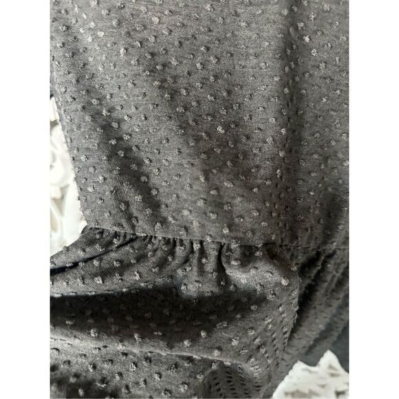 Jacquie the Label gray Swiss dot peplum top - Picture 2 of 5